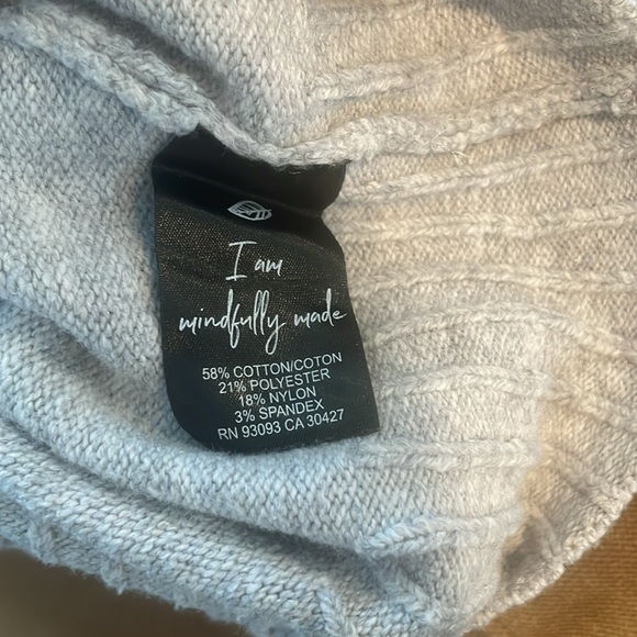 Nic + Zoe Cozy Up Geo Sweater in Gray balloon sleeve crew neck cropped medium - Picture 10 of 10